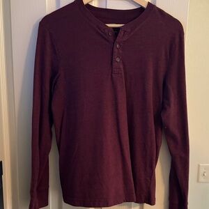 Old Navy - Burgundy Long Sleeve Henley Shirt